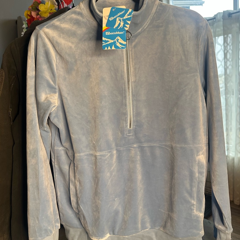 Light Blue Half-Zip Sweater